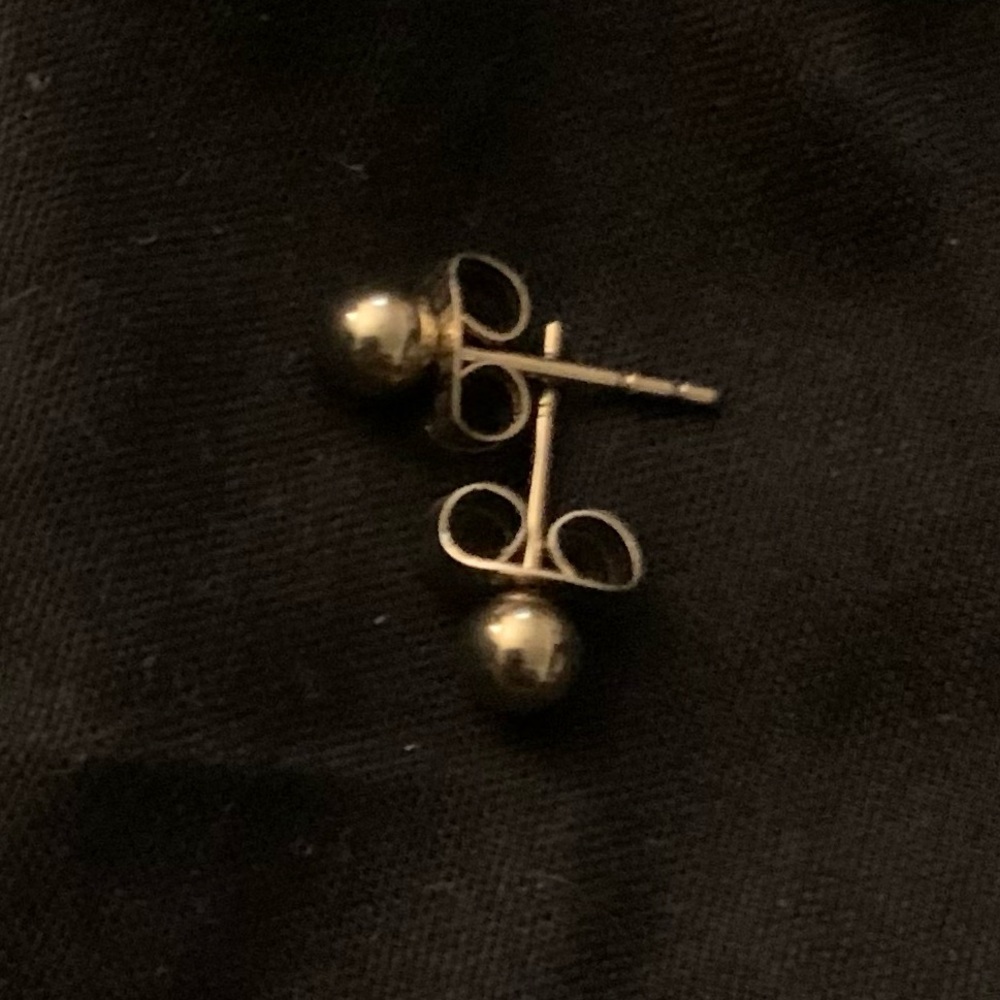 Stainless Steel Gold Colored Stud Earrings